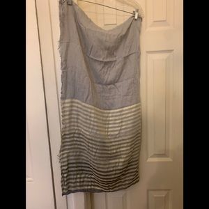 Bloomingdales Colorblocked Gray & Gold Scarf